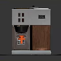 Retro Electric Coffee Maker With Stainless Steel Body And Wooden Panel Design