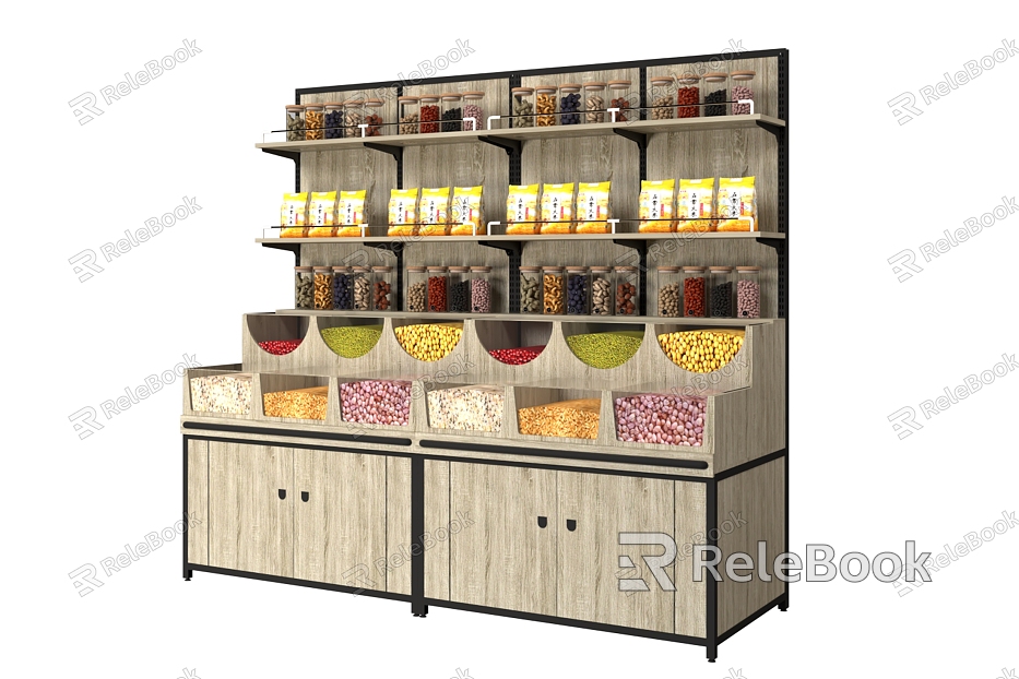 Display Cabinet Shelf Supermarket Shelf Bulk Cabinet Grain Rack North and South Dry Goods Rice Rack Egg Rack Bulk Snack Rack Dry Shelf model