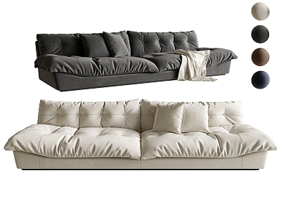 Modern Multi-person Sofa Combination Sandcloth Art Sofa Three-seat Sofa Cloud Sofa 3d model