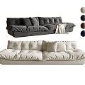 Modern Multi-person Sofa Combination Sandcloth Art Sofa Three-seat Sofa Cloud Sofa 3d model