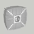 Industrial Heat Sink Equipment With Square Metal Fins And Central Component For Efficient Cooling Systems