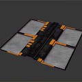 Modular Floor Tiles With Gray Black Panels And Orange Connectors Design