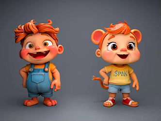 Cartoon Character Anime Character Game Angle Color Blind Box Cartoon IP Cartoon Monster Mouse Little Brother Cartoon Boy 3d model
