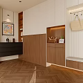 Modern Warm Cream Tone Living And Dining Room With Natural Wood Decor And Comfortable Sofas