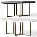 Elegant Modern Office Desk With Smooth Marble Top And Sturdy Metal Legs