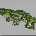 Wildlife Natural Habitat With Lush Green Vegetation Pond And Pathways In Park