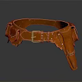 Leather Storage Belt With Multi functional Pockets And Metal Buckle For Daily Use
