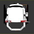 Modern White Wheelchair With Red Armrests Black Wheels And Sleek Structure