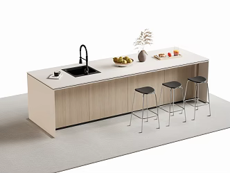 Western Kitchen Bar Nakajima Dining Table and Chair Dining Island Table 3d model