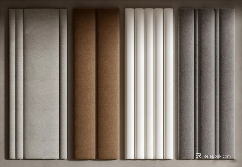 Background Wall Decorative Panels with Various Color and Material Options 3d model 