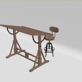 Wooden Square Table With Cross Legs And High Back Metal Chair Set Design