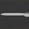 Silver Missile With White Fins On Smooth Black Surface Showing Reflection 3d model