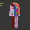 Green Stand Up Collar Coat With Pockets And Buttons Paired With Dark Pants Suit Set