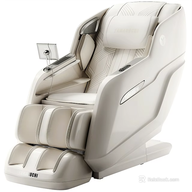 Luxury Modern White Massage Chair With Comfortable Design And Integrated Control Panel 3d model 
