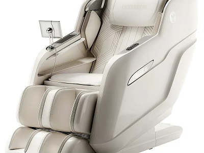 Luxury Modern White Massage Chair With Comfortable Design And Integrated Control Panel 3d model