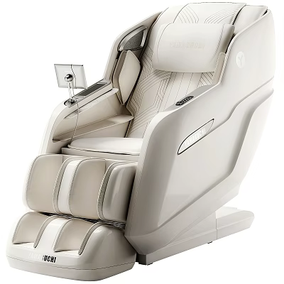 Luxury Modern White Massage Chair With Comfortable Design And Integrated Control Panel 3d model