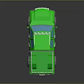 3D Green Truck Model With Roof Lights Cargo Bed Rails And Large Tires