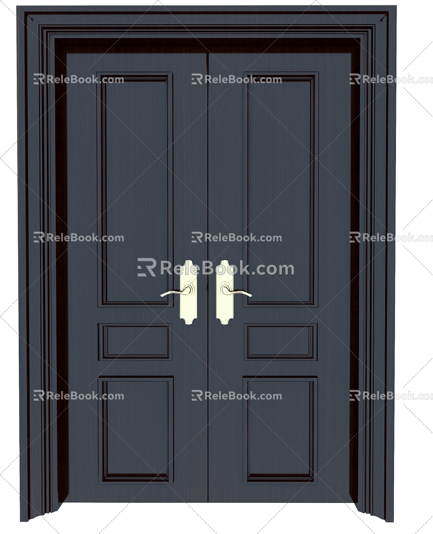 Jianou double door double door mahogany door living room door 3d model