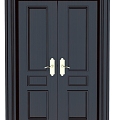 Jianou double door double door mahogany door living room door 3d model