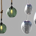 Modern Chandelier Glass Chandelier Restaurant Chandelier 3d model