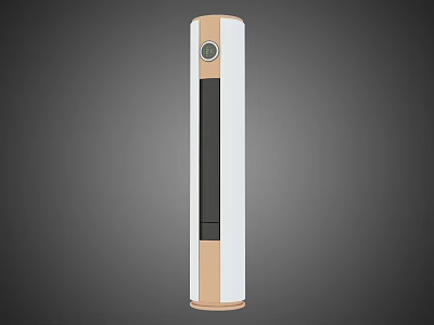 Tower Air Conditioner Fan with White and Gold Modern Design and Control Panel 3d model