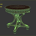 Classic Mahogany Round Table With Carved Legs And Vintage Decorative Design