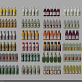 Assorted Beverage Bottles In Various Colors And Different Types Neatly Arranged