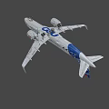 Airbus Commercial Aircraft Featuring White Body And Blue Tail Design Elements