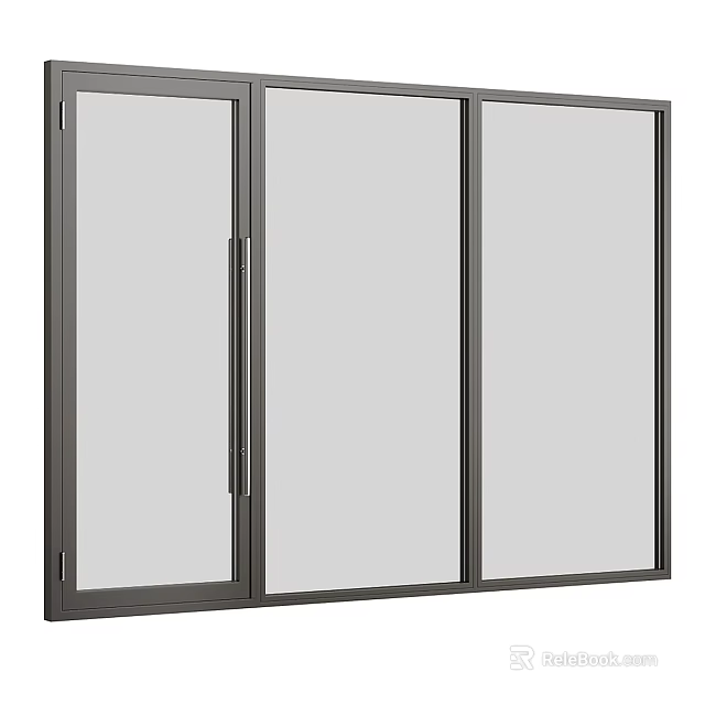 Modern Casement Window Design With Clear Glass Panels And Sleek Frame For Home 3d model 