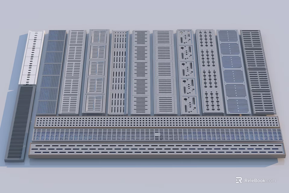 Diverse Perforated Metal Panels With Various Hole Patterns For Industrial Applications 3d model 