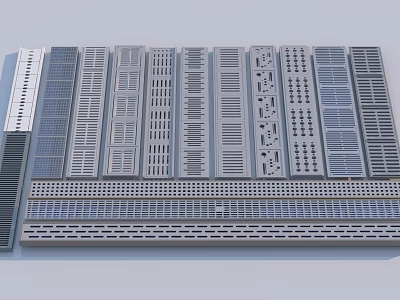 Diverse Perforated Metal Panels With Various Hole Patterns For Industrial Applications 3d model