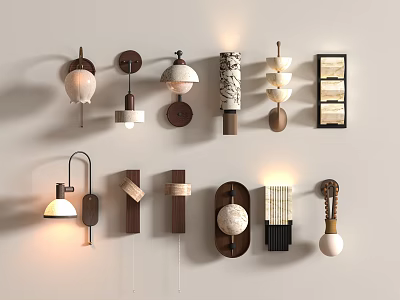 Middle style wall lamp 3d model