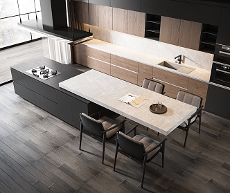 Open kitchen Modern kitchen 3d model