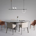 Modern Dining Table and Chair Combination Simple Dining Table and Chair Combination 3d model