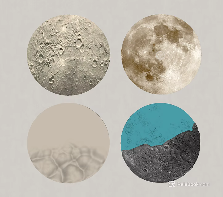 Modern Wall Lamp With Moon Surface Texture And Round Design Elements 3d model