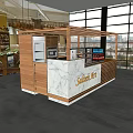 Modern Bar Interior Design With Wooden Structure Marble Counter And Beverage Displays