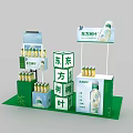 Oriental Leaf Tea Drinks Display Stand With Green Packaging And Product Arrangement