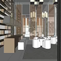Sales Office Luxurious Interior Design With Chandeliers Round Tables And Glass Walls