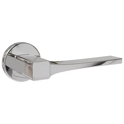 Sleek Chrome Plated Door Handle With Modern Metallic Design And Smooth Grip 3d model