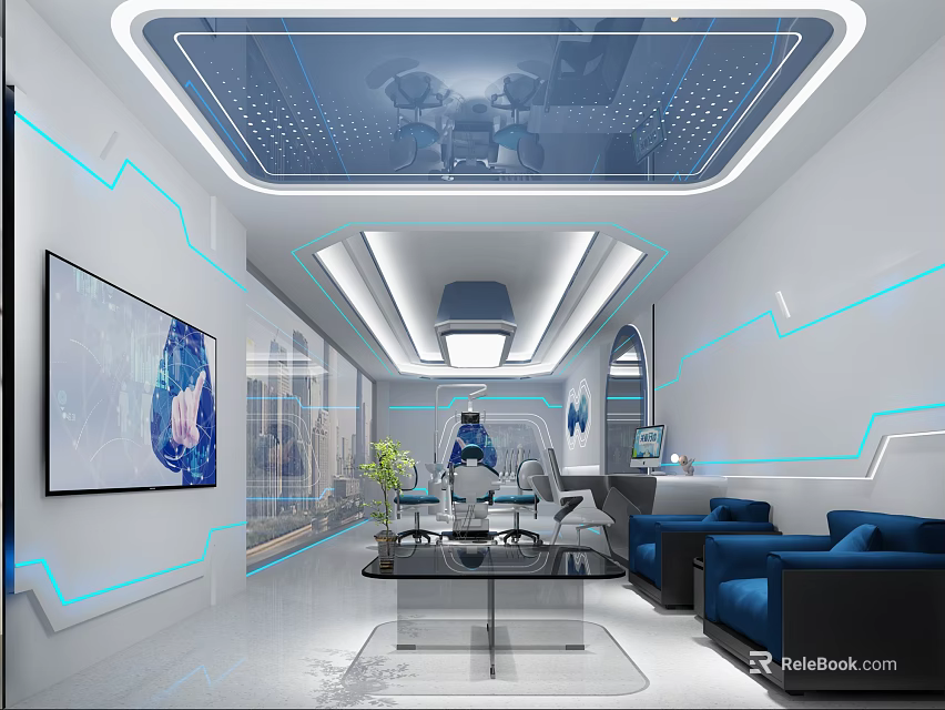 Modern Hospital Outpatient Clinic With Comfortable Waiting Area Advanced Medical Equipment And Bright Lighting 3d model 