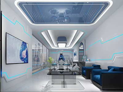Modern Hospital Outpatient Clinic With Comfortable Waiting Area Advanced Medical Equipment And Bright Lighting 3d model