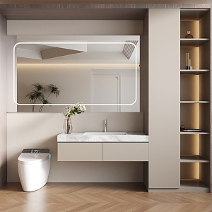 Bathroom Cabinet Toilet Mirror Cabinet 3d model