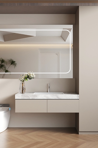 Bathroom Cabinet Toilet Mirror Cabinet 3d model