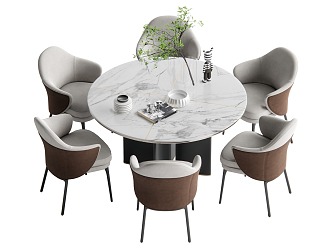 Dining table and chair combination 3d model