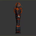 Gray And Orange Spacesuit With Reflective Strips Front Back Views And Helmet 3d model