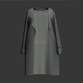 Gray Long Coat With Lapel And Buttoned Cuffs In Minimalist Style