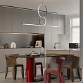 Modern Living Dining Area Interior Design With TV Wall White Sofa Blue Chair Coffee Table