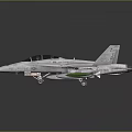 Silver Military Fighter Jet Model With Cockpit Wings And Landing Gear