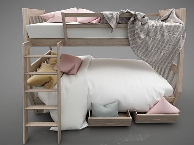 Modern Bed and Bedding model