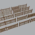 Various Styles Of Traditional Wooden Fences With Intricate Carved Patterns